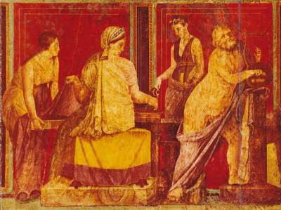 Krebs. Löwe in der Villa dei Misteri, Pompeji
